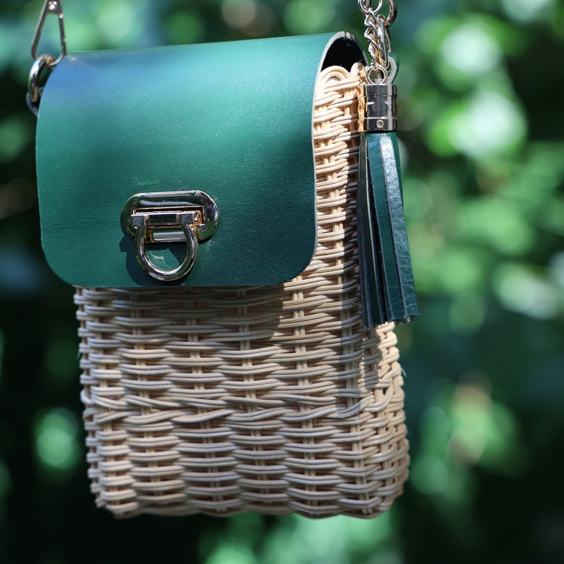 Rattan Çanta (Yeşil) - Görsel 2